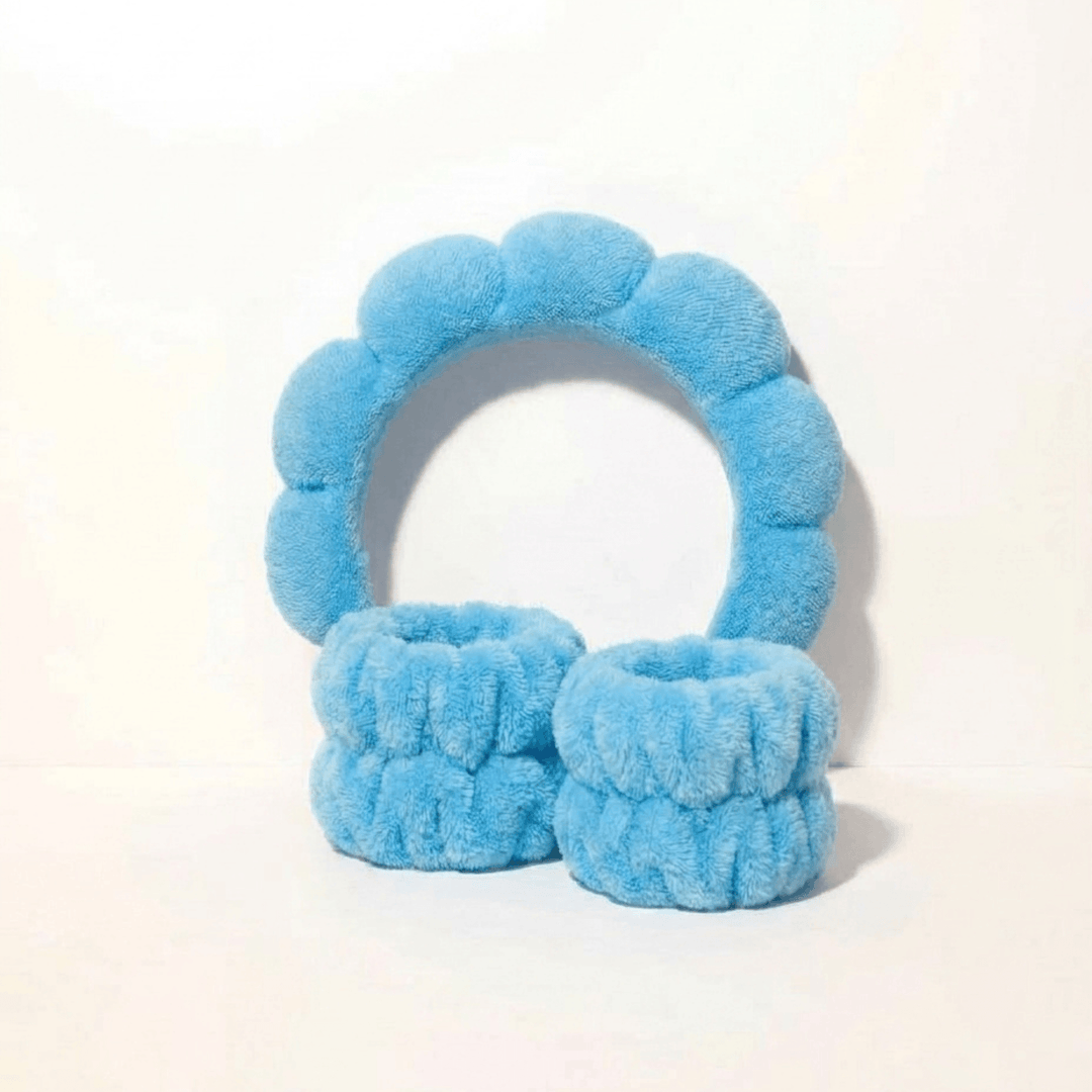 GRWM Bubble Twist Headband and Wrist Cuffs Set